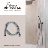 Flexible de douche - ROUSSEAU - Écrous métal - Sertis de sécurité - Longueur 2 m - Inox chromé simple agrafage
