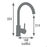 Edouard Rousseau -Mitigeur Evier KOBEN - Canon de fusil (PVD)