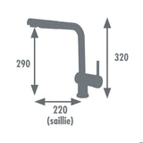 Edouard Rousseau -Mitigeur Evier MATSOUKO - Noir
