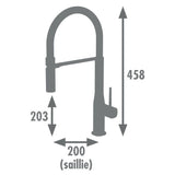 Edouard Rousseau - Mitigeur Evier avec douchette Edouard Rousseau KOBEN - Chromé / Noir