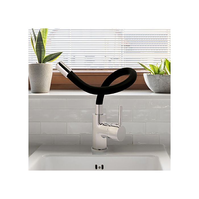 Edouard Rousseau - Mitigeur Evier a mémoire de forme KOBEN - Noir / Chromé