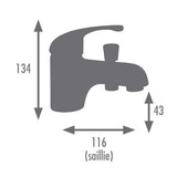 Edouard Rousseau - Mitigeur Bain-Douche Monotrou FIRA - Chromé