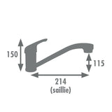 Mitigeur de cuisine - EDOUARD ROUSSEAU - SUN NF - Chromé