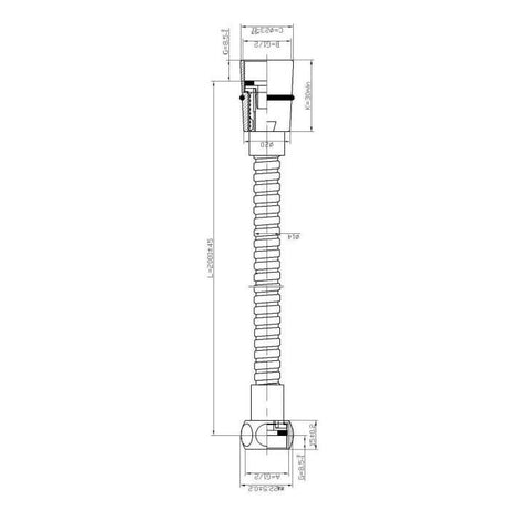 Flexible de douche ROUSSEAU - Inox chromé double agrafage - 2,00m - Certifié NF - Garantie 10 ans