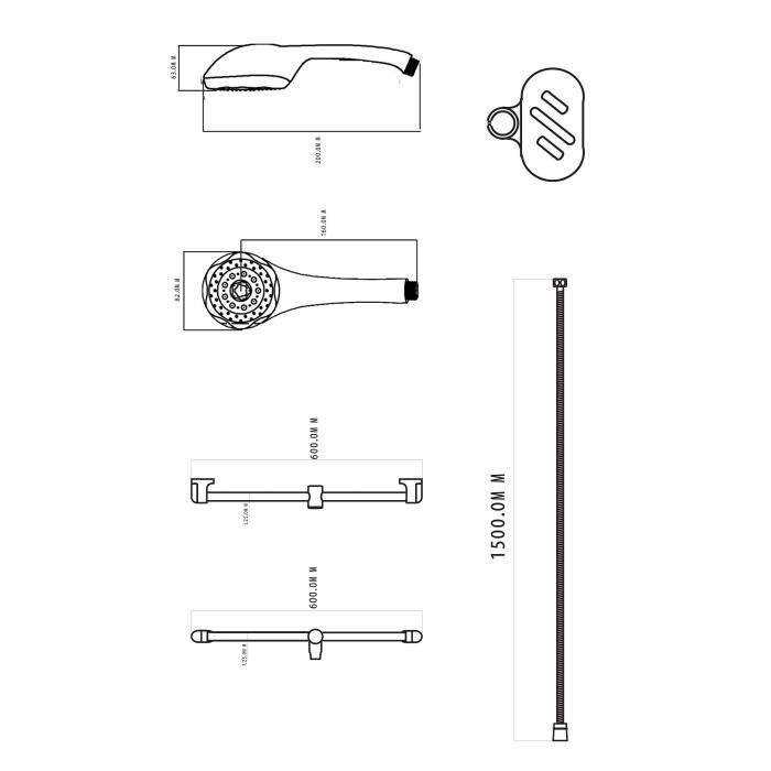 Edouard Rousseau - Combiné barre de douche HEKO - Chromé