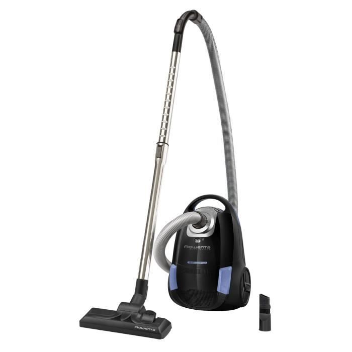 ROWENTA City Space Aspirateur avec sac, Compact, Léger, Maniable, Idéal pour les petites surfaces d'habitation, Noir/bleu YY5019FE