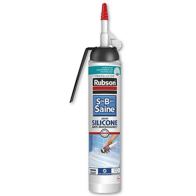Silicone carrelage RUBSON transparent, 200 ml Mastic sans pistolet sdbs transpar