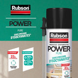 Lot de 2 aérosols mousse expansive - RUBSON - Power Pure - Adhérence multi-support - 21 L
