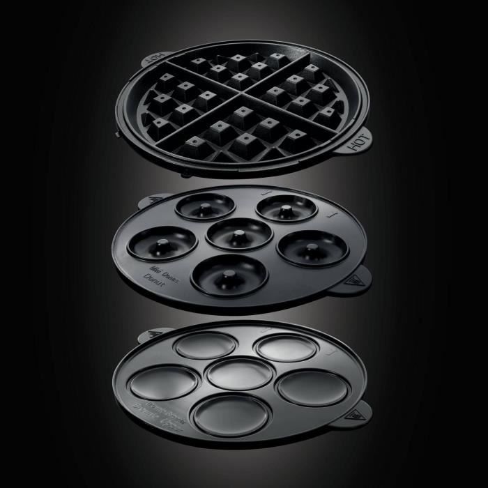Gaufrier 3 en 1 RUSSELL HOBBS - 24620-56 - 3 plaques interchangeables - Donuts et Cupcake - 900W