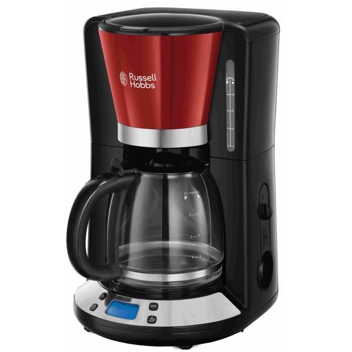 Cafetiere Filtre - RUSSELL HOBBS - Colours Plus 24033-56 - Inox - Programmable - 15 tasses - Technologie WhirlTech - 1100 W