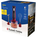 Mixeur plongeant 3en1: mixeur/hachoir/fouet - RUSSEL HOBBS - Desire Red - 500 W - 2 vitesses + Pulse - Rouge