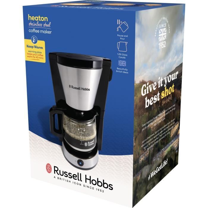 Cafetiere - RUSSELL HOBBS - HEATON - 1,25 L - Noir / Inox