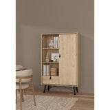 Vitrine RY en chene Jackson Hickory  2 portes dont 1 vitrée et 1 tiroir  101,8 x 40,1 x 161,8 cm