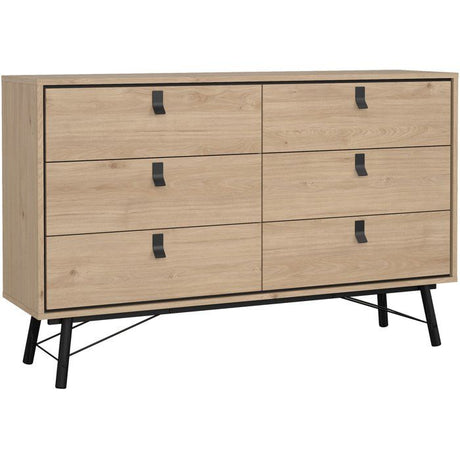 Commode RY - 6 Tiroirs - Décor Chene - L150,3 x P40,1 x H94,8 cm
