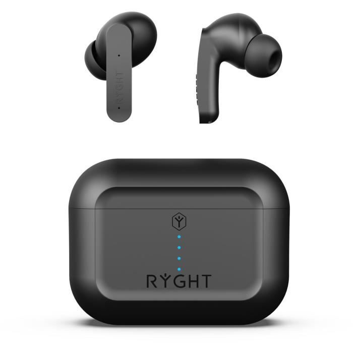 Ecouteurs sans fil Bluetooth - RYGHT - PULSE ANC - RÈduction de bruit active - Noir