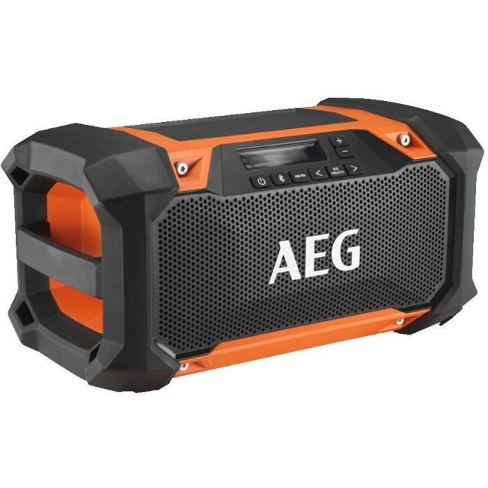 AEG - Radio 18V, connexion bluetooth, connexion jusqu'a 30 metres, 30W, prise USB, résistance IP54, sans batt. ni charg. - BRSP18-0