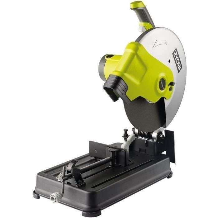 RYOBI - Tronçonneuse a métaux 2 300 W - disque 355 mm - étau rapide + disque a tronçonner 355 mm alésage 25,4 mm - ECO2335HG