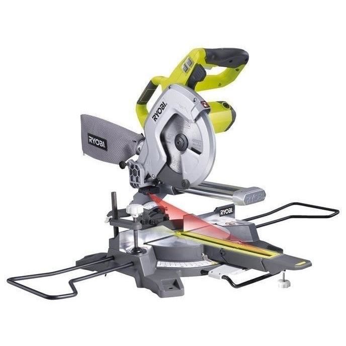 RYOBI - Scie a coupe d'onglets radiale 1 500 W - lame 216 mm 48 dents - capacité 70 x 270 mm a 90°- laser et LED - 15 kg - EMS216L