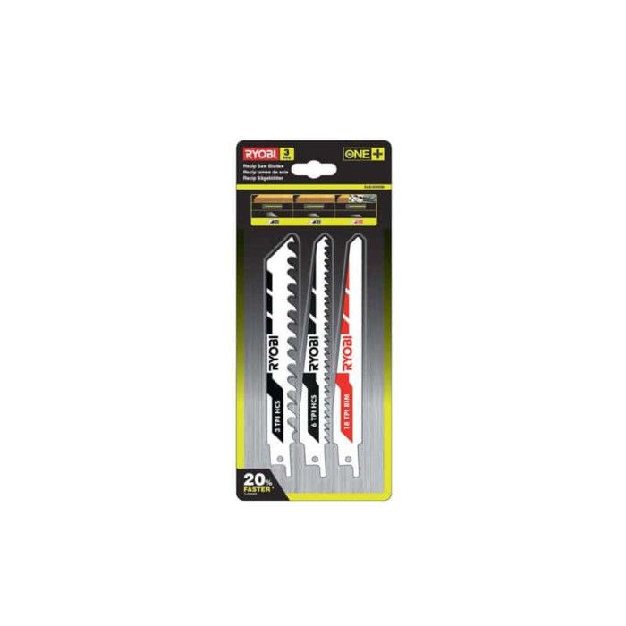 Lames RYOBI OnePlus pour scie sabre sans fil - Lot de 3 - HSS bimetal - 152 mm