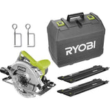 RYOBI - Scie circulaire 1600 W - 190 x 16 mm - 66 mm a 90° - laser - Livré en coffret, lame 24 dents & rail de guidage - RCS1600-KSR