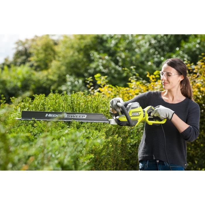 Taille-haies électrique filaire 800 W RYOBI RHT8165RL - lames 65 cm - écartement 34 mm - poignée arriere rotative - HedgeSweep