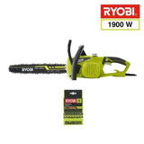 RYOBI - Tronçonneuse 1900 W - guide 35 cm - 15 m/s - tendeur sans outil - 2eme chaîne offerte - RCS1935B2C