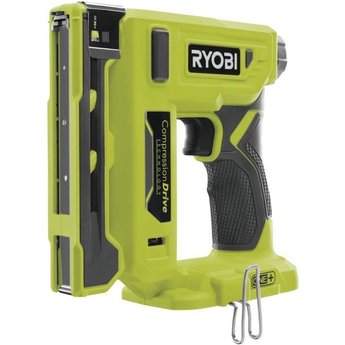 RYOBI - Agrafeuse 18V ONE+ - agrafes dos 9,4 mm, longueur 6,35 mm a 14,3 mm - chargeur 90 agrafes + Agrafes et crochet - R18ST50-0