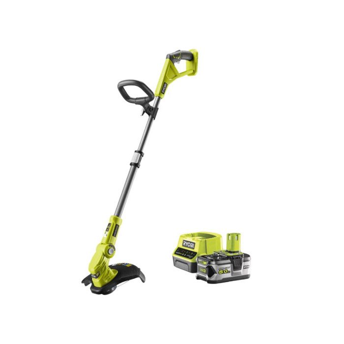 RYOBI - Coupe-bordures 18V - Ø coupe 25-30 cm -  Ø fil 1 x 1,6 mm - tube télescopique - batterie 5,0 Ah & chargeur - RLT183250F