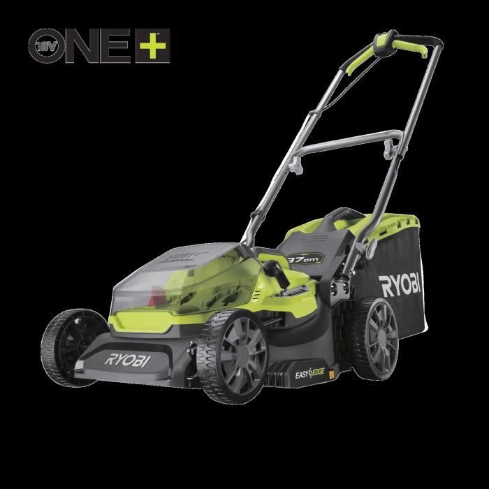 RYOBI - Tondeuse poussée 18V ONE+ - Ř coupe 37 cm - ramassage et mulching + 1 batterie 4,0 Ah et chargeur 2,0 A - RY18LM37A-140
