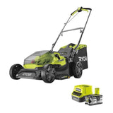 RYOBI - Tondeuse poussée 18V ONE+ - Ø coupe 37 cm - ramassage et mulching + 1 batterie 4,0 Ah et chargeur 2,0 A - RY18LM37A-140
