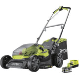RYOBI - Tondeuse poussÈe 18V ONE+ - Brushless - ÿ coupe 37 cm - ramassage et mulching + batterie 5,0 Ah & chargeur - RY18LMX37A-150