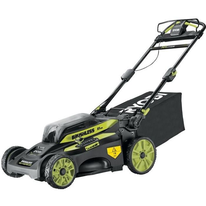 RYOBI - Tondeuse tractée 36V MAXPOWER - Brushless - Ø coupe 51 cm + batterie 36V 6,0 Ah High Energy & chargeur - RY36LMX51A-160