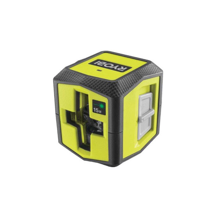 RYOBI - Laser croix vert - portée 15 m - précision +/- 0,5 mm - Livré avec une pince de fixation et 2 piles - RBCLLG1