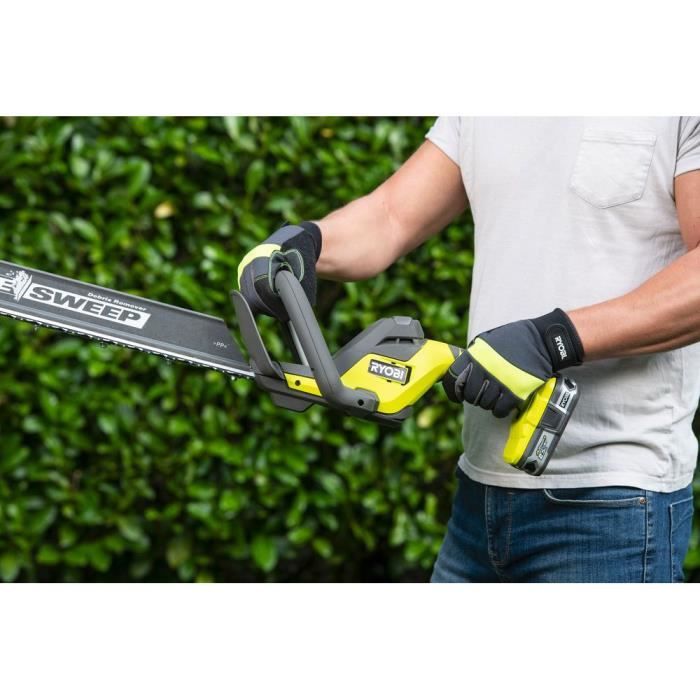 RYOBI - Taille-haies LINEA 18V - lames 55 cm - HedgeSweepô - 1 batterie lithium+ 18V 2,0 Ah et 1 chargeur 1,5 A - RY18HT55A-120