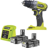 Perceuse-visseuse a percussion sans fil compacte - RYOBI - R18PD2-215G - 18V - Mandrin 10 mm - 2 batteries 1,5 Ah & chargeur 1,5 A
