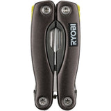 Pince multifonction 14-en-1 - RYOBI - Pince, ciseaux, décapsuleurs, couteau, tournevis, pince, poinçon, scie, lime, lames -