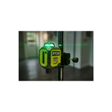 RYOBI - Laser 360° vert - portée 25 m - précision +/- 0,5 mm - Livré avec une canne télescopique, une pochette, 4 piles - RB360GLL-K