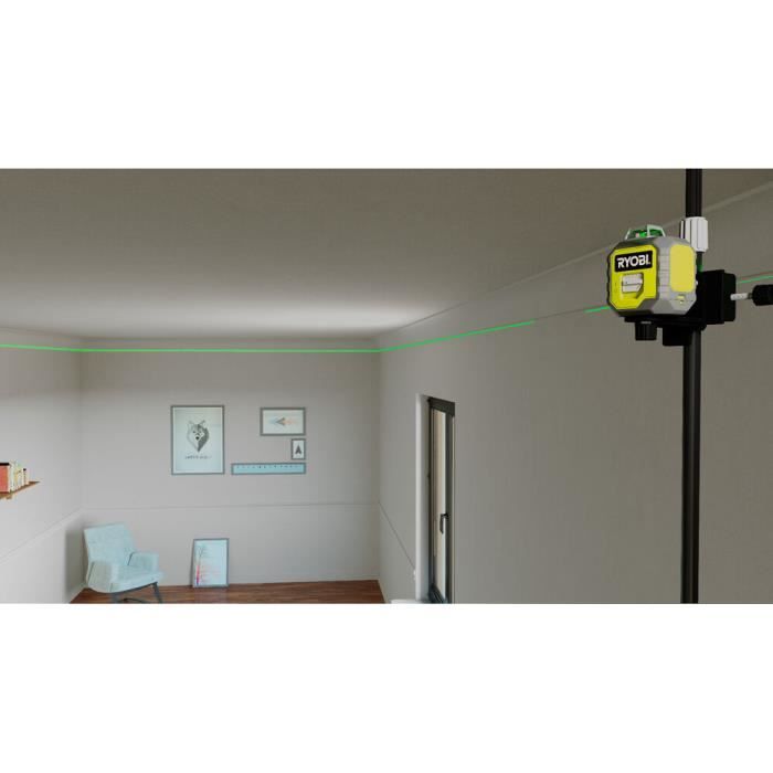 RYOBI - Laser 360° vert - portée 25 m - précision +/- 0,5 mm - Livré avec une pochette et 4 piles  - RB360GLL