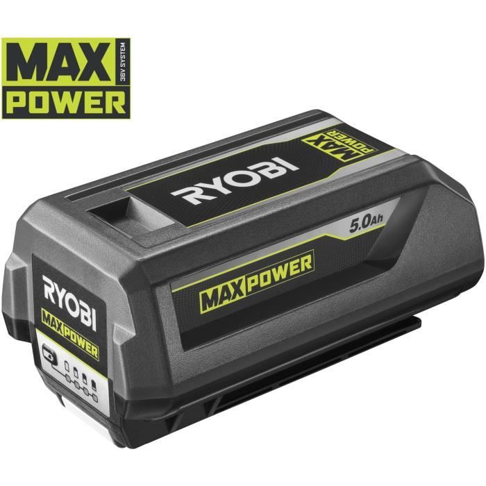 RYOBI - Tondeuse 36V MAXPOWER Power Assist Brushless - Ø coupe 46 cm - ramassage/mulching + batterie 5 Ah & charg. - RLM36X46H50PG
