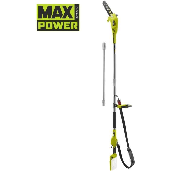 RYOBI - …lagueur sur perche 36V MAXPOWER - guide 25 cm - tube tÈlescopique (2,4 - 2,9 m) - sans batterie ni chargeur - RY36PP25A-0