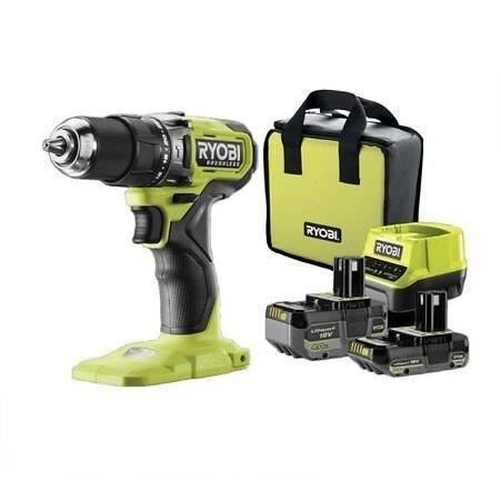 RYOBI - Perceuse-visseuse a percussion BRUSHLESS 18V ONE+ 54 Nm - 2 batteries 4 & 2 Ah, chargeur & sac de transport - RPD18BL1-2C42S