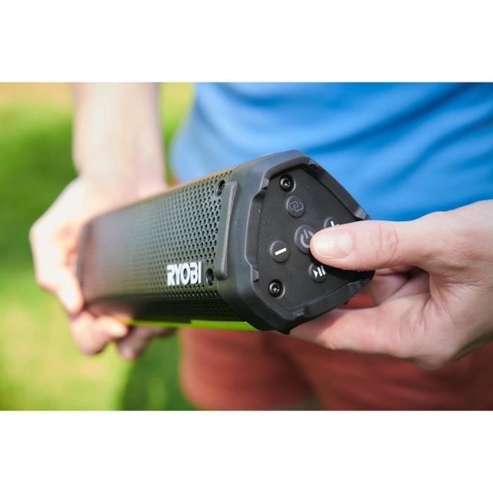 Enceinte Bluetooth - RYOBI - 4V - IP67 - Câble USB-C - 1 batterie 4V 2,0 Ah USB Lithium