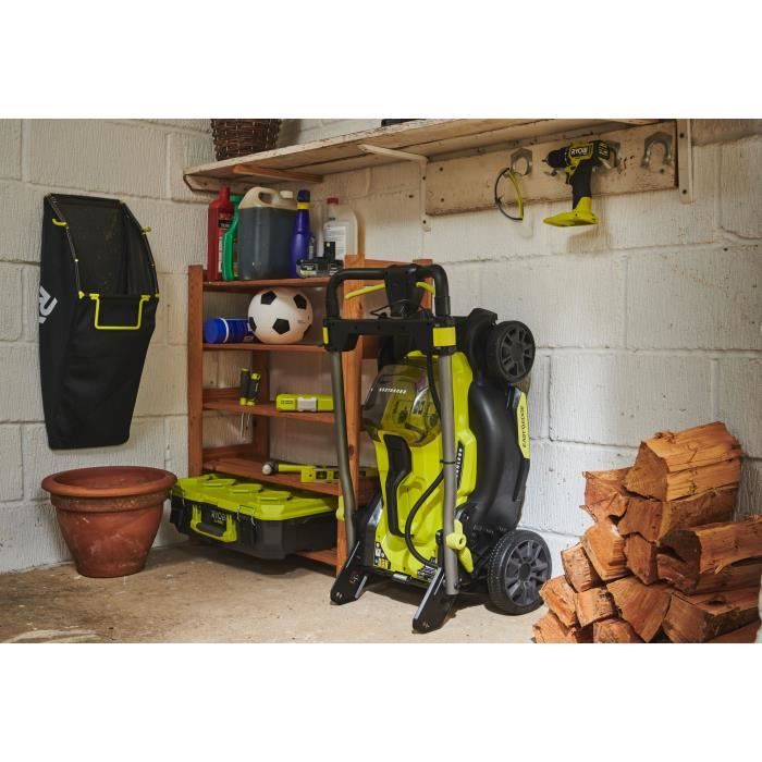RYOBI - Tondeuse poussée 18V Brushless - Ø coupe 40 cm - ramassage et mulching - vendue sans batterie ni chargeur - RY18LMX40C-0
