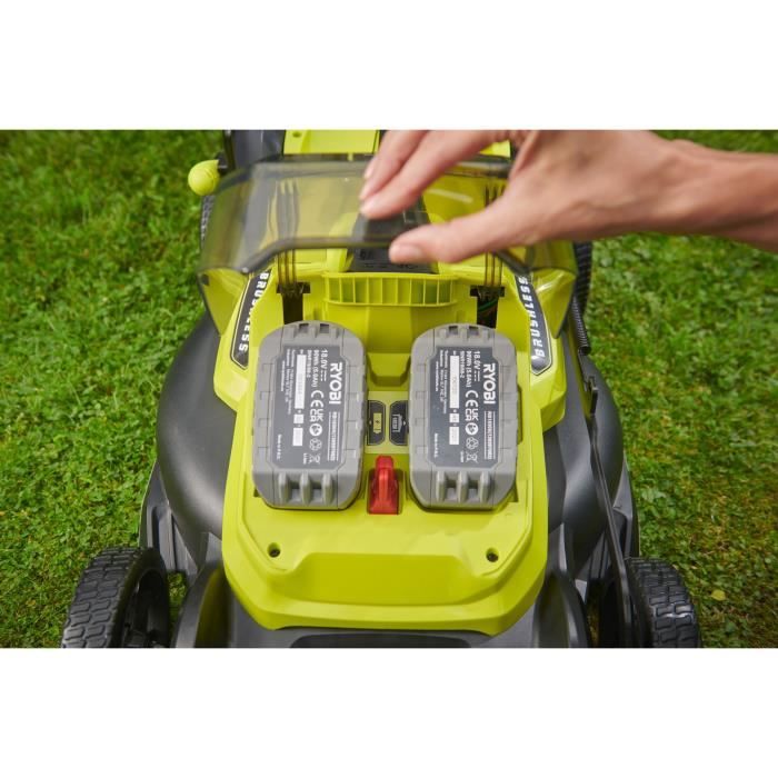 RYOBI - Tondeuse poussée 18V Brushless - Ø coupe 40 cm - ramassage et mulching - vendue sans batterie ni chargeur - RY18LMX40C-0