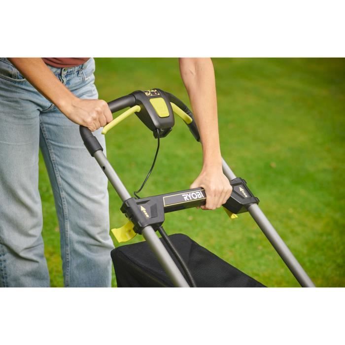 RYOBI - Tondeuse poussée 18V Brushless - Ø coupe 40 cm - ramassage et mulching  - 2 batteries 18V 4,0 Ah & chargeur - RY18LMX40C-240