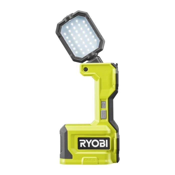 Lampe LED - RYOBI - 18V - pivotable - 1 500 / 700 / 200 Lumens - Ports USB-A et USB-C - Compatible RYOBI LINK et base magnétique