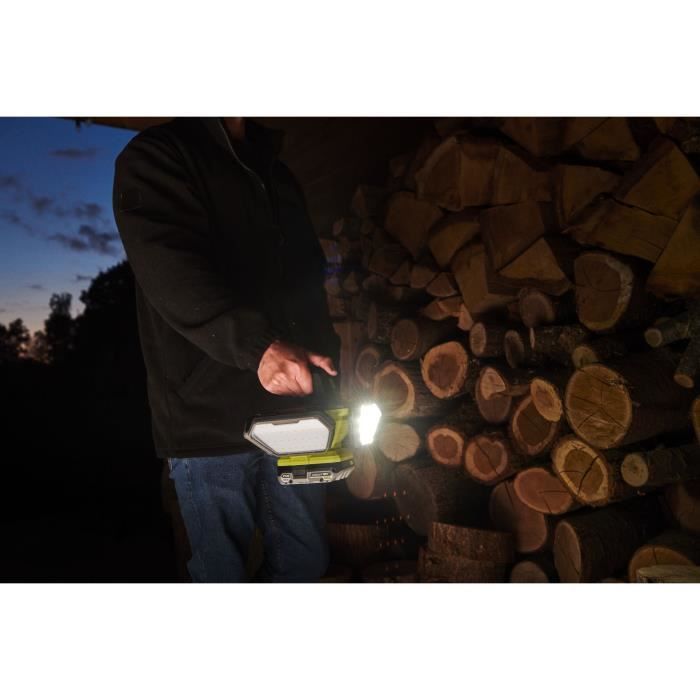 Spot LED 360° - RYOBI - 18V - 3 intensités : 3 500 / 2 000 / 1 000 / 500 Lumens - 4 panneaux lumineux