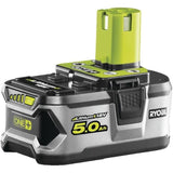 1 batterie lithium+ - RYOBI - RB18L50G - 18V - 5,0 Ah - Gestion individuelle de charge/décharge des cellules