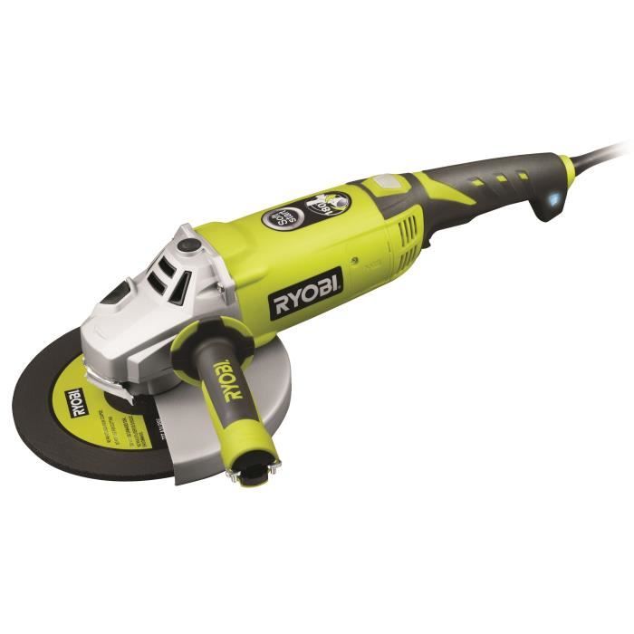 RYOBI - Meuleuse d'angle 2 000 W 230 mm - poignée 180° - coffret antichocs + coffret, disque diamant 230 mm & clé - EAG2000RSD1