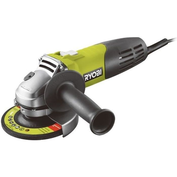 RYOBI - Meuleuse d'angle 600 W diam. 115 mm - 13 000 tr/min + disque a ébarber le métal 115 mm & et 1 clé de service - RAG600-115G